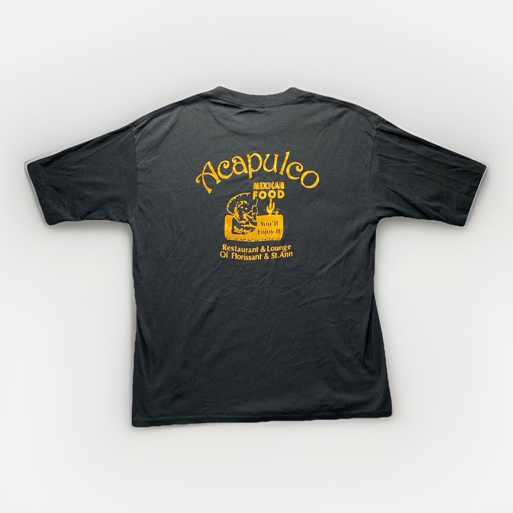 Vintage 90s Acapulco Mexican Restaurant T-Shirt Black Single Stitch Men's Large
